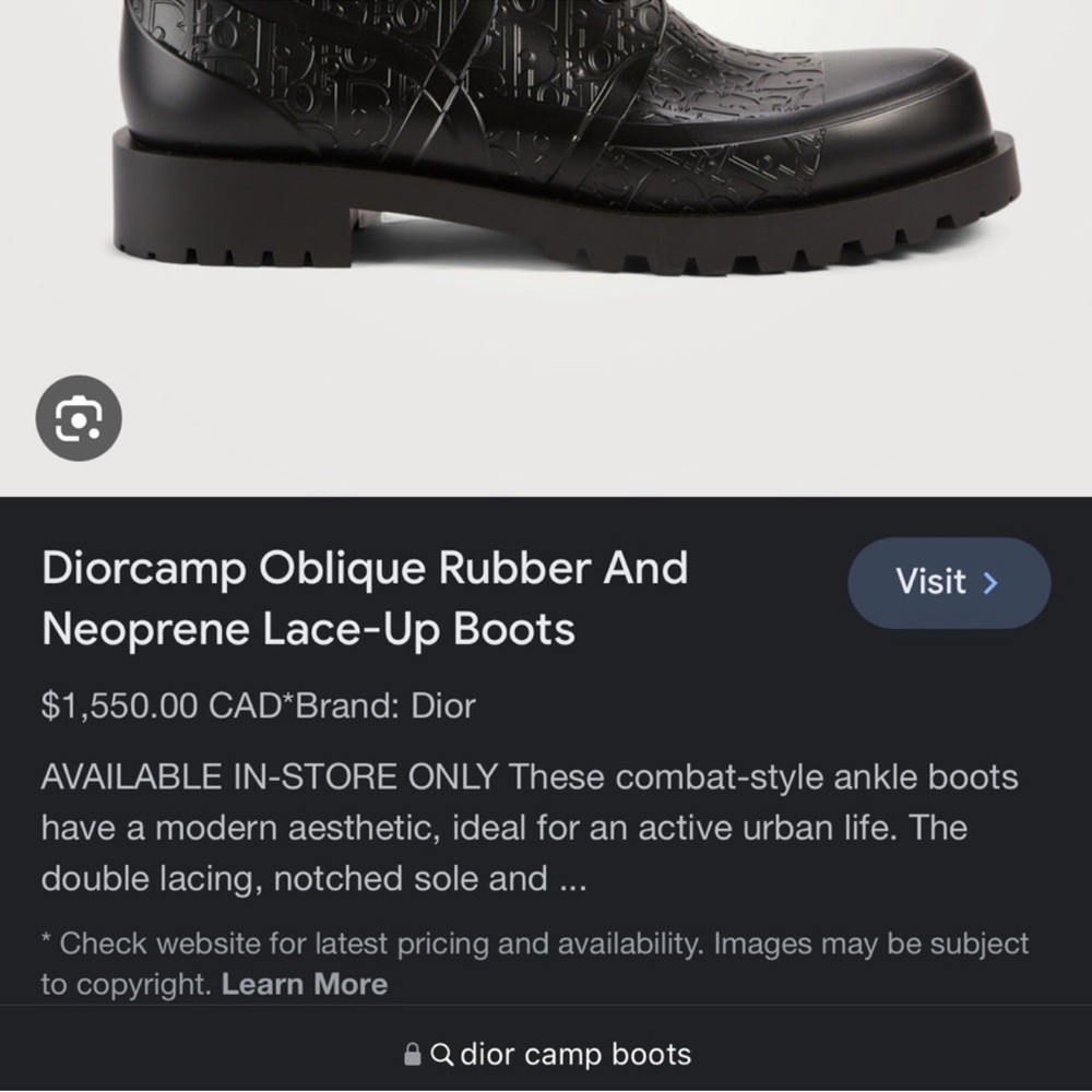 Dior Black Leather Lace-Up Boots